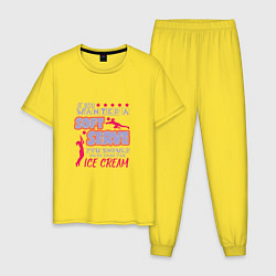 Пижама хлопковая мужская Volley - Game, цвет: желтый
