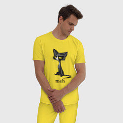 Пижама хлопковая мужская Cat meh, цвет: желтый — фото 2