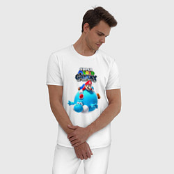 Пижама хлопковая мужская Super Mario Galaxy Nintendo, цвет: белый — фото 2