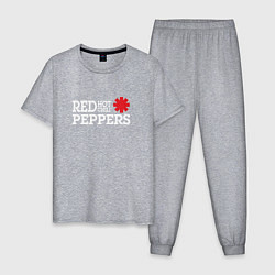 Пижама хлопковая мужская RHCP Logo Red Hot Chili Peppers, цвет: меланж
