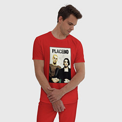 Пижама хлопковая мужская Placebo рок-группа, цвет: красный — фото 2