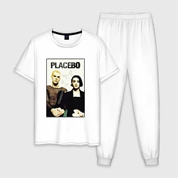 Пижама хлопковая мужская Placebo рок-группа, цвет: белый