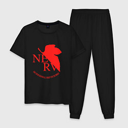 Пижама хлопковая мужская Nerv в Neon Genesis Evangelion, цвет: черный