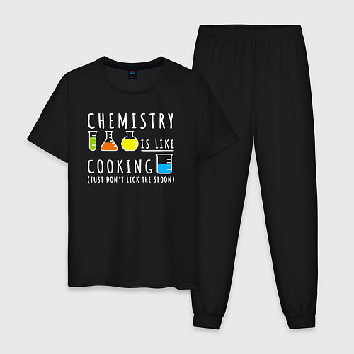 Мужская пижама Химия похожа на кулинарию / Черный – фото 1