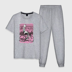 Пижама хлопковая мужская Bike punk underground, цвет: меланж