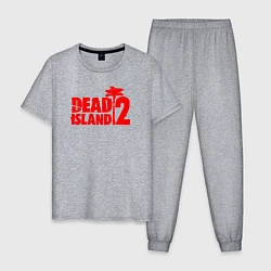 Пижама хлопковая мужская Dead island 2, цвет: меланж