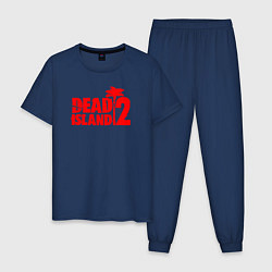 Пижама хлопковая мужская Dead island 2, цвет: тёмно-синий