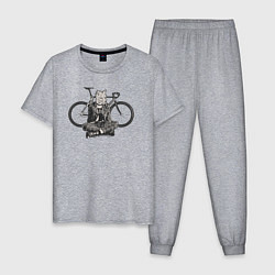 Пижама хлопковая мужская Fox Bike Punks, цвет: меланж