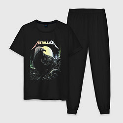 Пижама хлопковая мужская Metallica Raven & Skull, цвет: черный