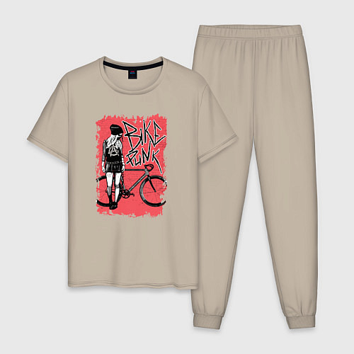 Мужская пижама Red bike bike / Миндальный – фото 1