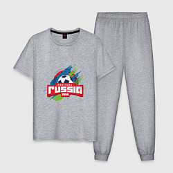 Пижама хлопковая мужская Football Russia 2018, цвет: меланж