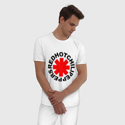 Пижама хлопковая мужская Peppers logo, цвет: белый — фото 2