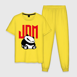 Пижама хлопковая мужская JDM Panda Japan Симпатяга, цвет: желтый