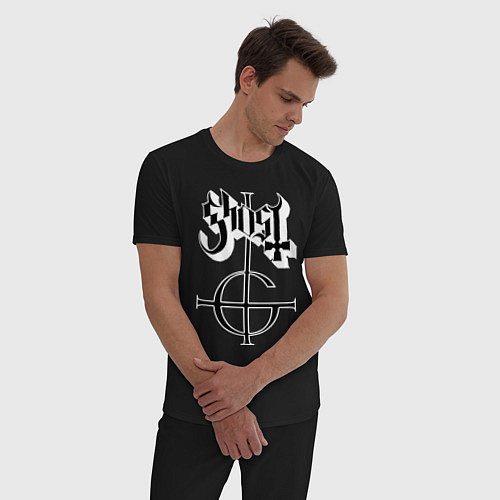 Мужская пижама Ghost logo / Черный – фото 3