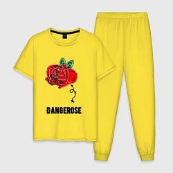 Пижама хлопковая мужская Dangerose, цвет: желтый