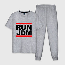 Пижама хлопковая мужская Run JDM Japan, цвет: меланж