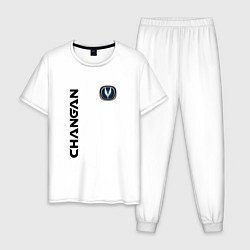 Пижама хлопковая мужская CHANGAN CHINE ЧАНГАН, цвет: белый