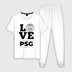 Пижама хлопковая мужская PSG Love Классика, цвет: белый