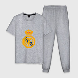 Пижама хлопковая мужская Football - Real Madrid, цвет: меланж