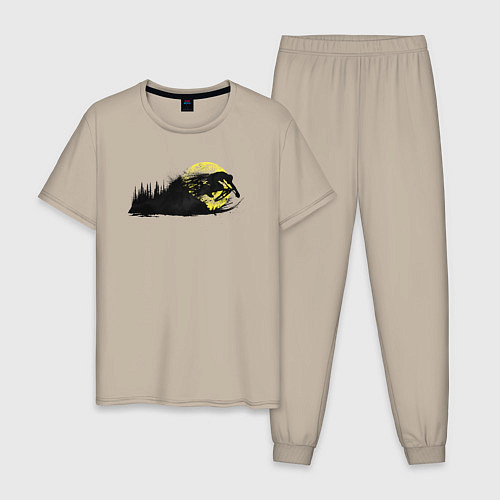 Мужская пижама Yella moon rider / Миндальный – фото 1