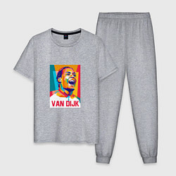Пижама хлопковая мужская Ван Дейк, цвет: меланж