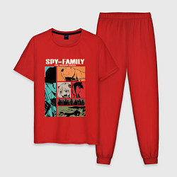 Пижама хлопковая мужская Семья Шпиона Spy x Family, цвет: красный