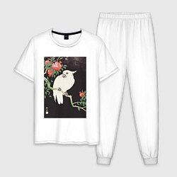 Пижама хлопковая мужская Cockatoo and Pomegranate, цвет: белый