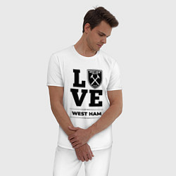 Пижама хлопковая мужская West Ham Love Классика, цвет: белый — фото 2