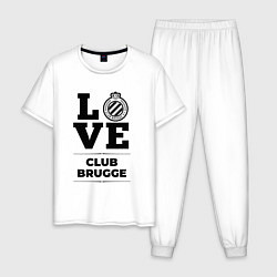 Пижама хлопковая мужская Club Brugge Love Классика, цвет: белый