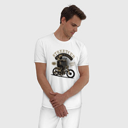 Пижама хлопковая мужская Мото-спорт Moto, цвет: белый — фото 2