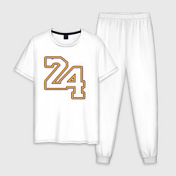 Пижама хлопковая мужская 24 KobeBryant, цвет: белый