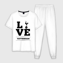Пижама хлопковая мужская Tottenham Love Классика цвета белый — фото 1