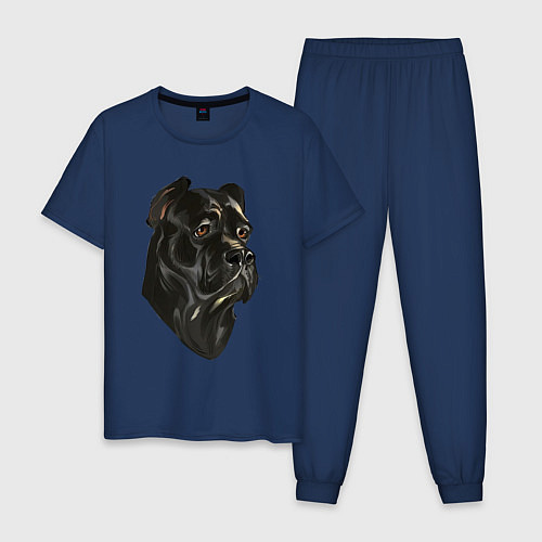 Мужская пижама Портрет Кане-корсо / Тёмно-синий – фото 1