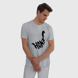 Пижама хлопковая мужская Honk Black Гусь Черный, цвет: меланж — фото 2