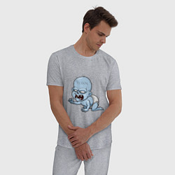 Пижама хлопковая мужская Ребёнок Зомби, цвет: меланж — фото 2