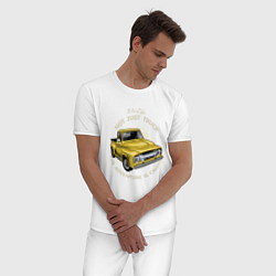Пижама хлопковая мужская Желтый старый пикап, цвет: белый — фото 2