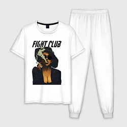 Пижама хлопковая мужская Fight Club - Marla Singer, цвет: белый