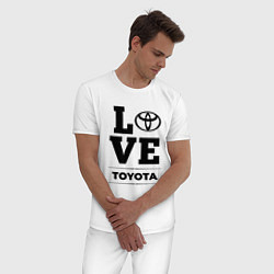 Пижама хлопковая мужская Toyota Love Classic, цвет: белый — фото 2