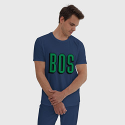 Пижама хлопковая мужская BOS - Boston, цвет: тёмно-синий — фото 2