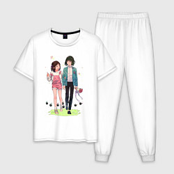 Пижама хлопковая мужская Chihiro & Haku, цвет: белый