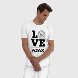 Пижама хлопковая мужская Ajax Love Классика, цвет: белый — фото 2