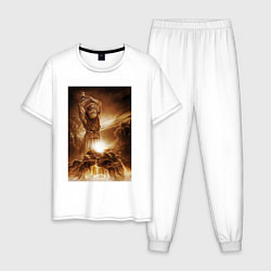Пижама хлопковая мужская Сварог - Кузнец, цвет: белый