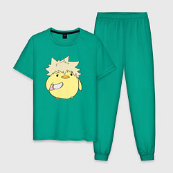 Пижама хлопковая мужская Опасный Бакуго My Hero Academia, цвет: зеленый