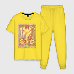 Пижама хлопковая мужская Het Hoogeland, Beekbergen Винтажная афиша, цвет: желтый