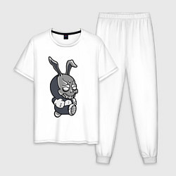 Пижама хлопковая мужская Cool hare Hype Крутой заяц Шумиха, цвет: белый