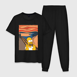 Пижама хлопковая мужская Гомер Симпсон Крик, цвет: черный