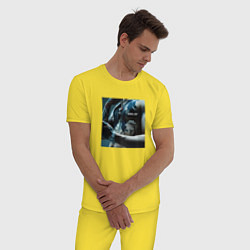 Пижама хлопковая мужская SODA LUV NATIVE STRANGERS, цвет: желтый — фото 2