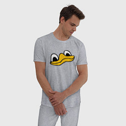 Пижама хлопковая мужская Утиная моська duck face, цвет: меланж — фото 2