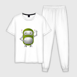 Пижама хлопковая мужская CYBERNETIC ROBOT, цвет: белый