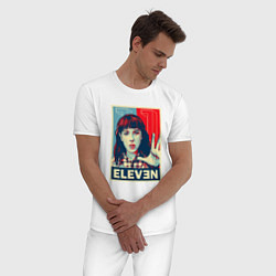 Пижама хлопковая мужская Stranger Things Eleven, цвет: белый — фото 2